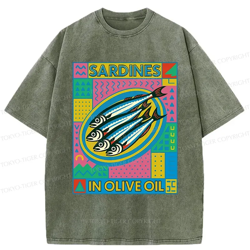 Tokyo-Tiger Fresh Sardines Washed T-Shirt