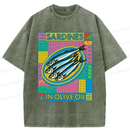 Tokyo-Tiger Fresh Sardines Washed T-Shirt