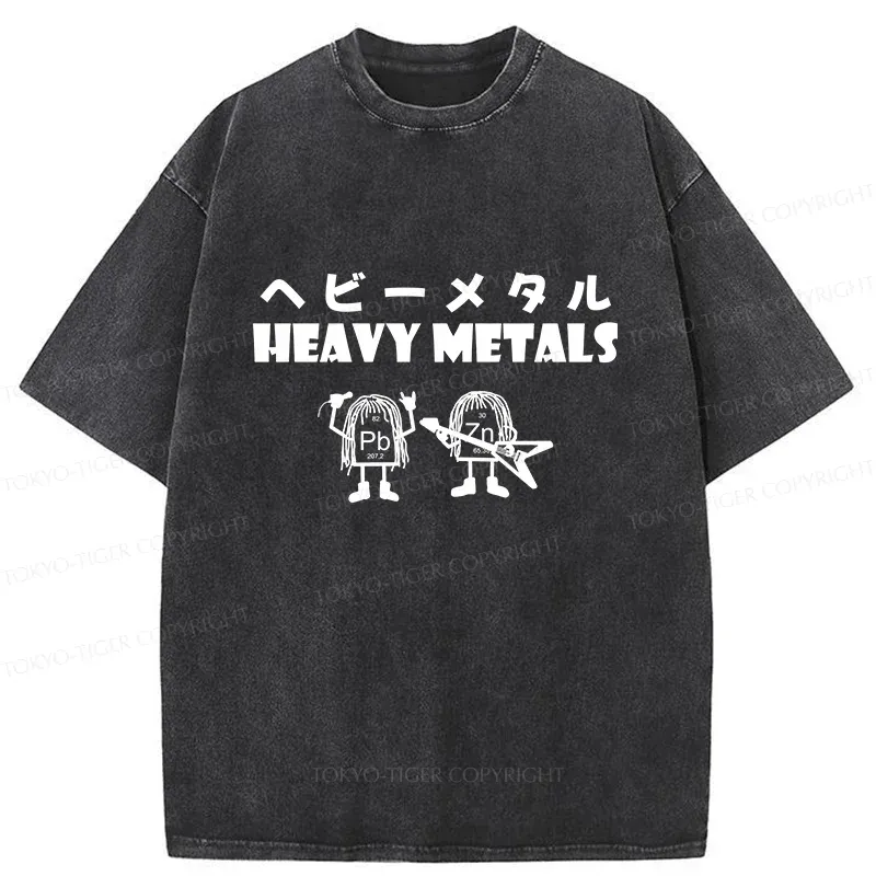 Tokyo-Tiger Heavy Metal Band Washed T-Shirt