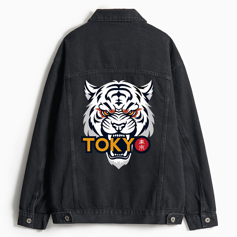 Tokyo-Tiger Logo Jean Jacket