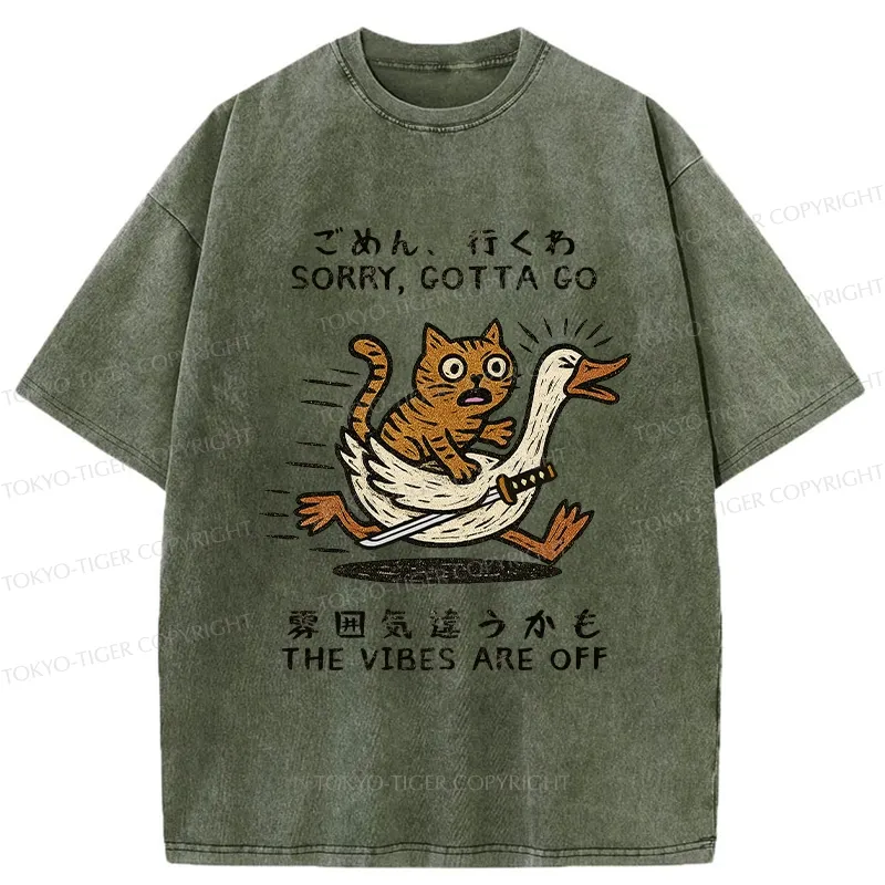 Tokyo-Tiger Sorry I Have To Go Washed T-Shirt