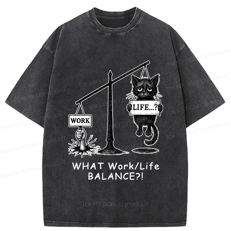 Tokyo-Tiger Work-Life Balance Washed T-Shirt