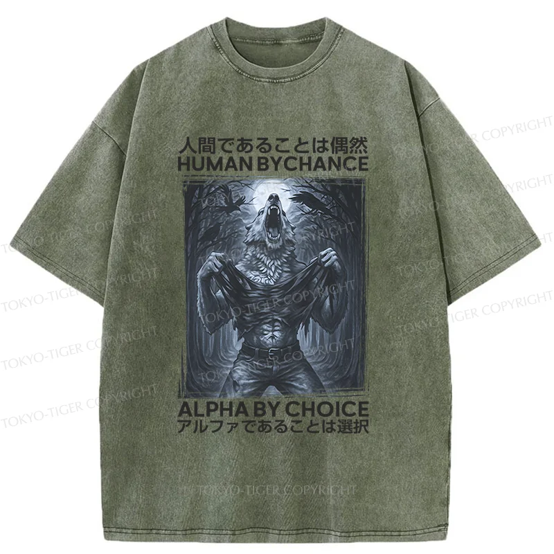 Tokyo-Tiger Howling Wolf Washed T-Shirt