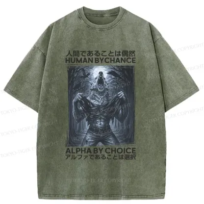 Tokyo-Tiger Howling Wolf Washed T-Shirt