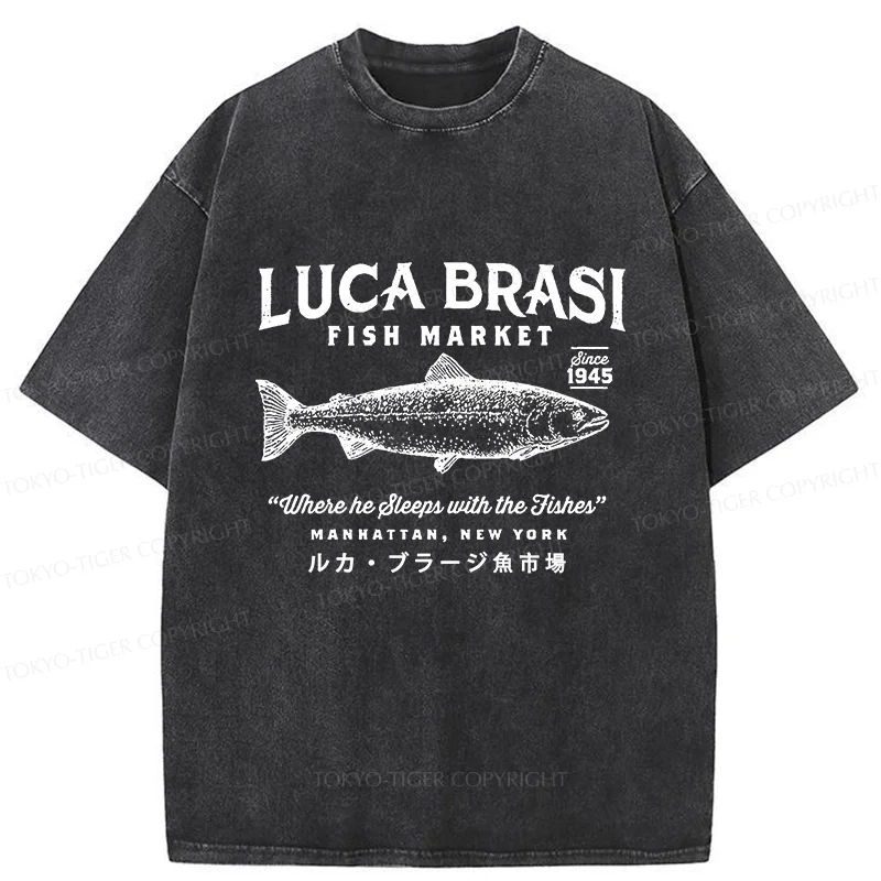 Tokyo-Tiger Funny Fish Market Washed T-Shirt