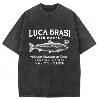 Tokyo-Tiger Funny Fish Market Washed T-Shirt