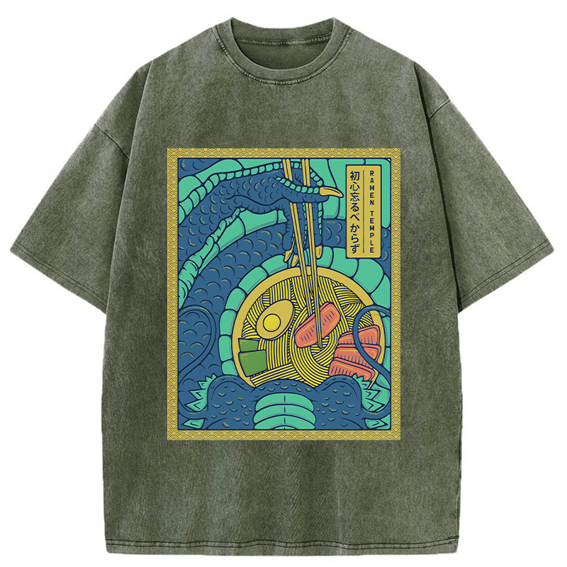 Tokyo-Tiger Dragon Ramen Lover Washed T-Shirt