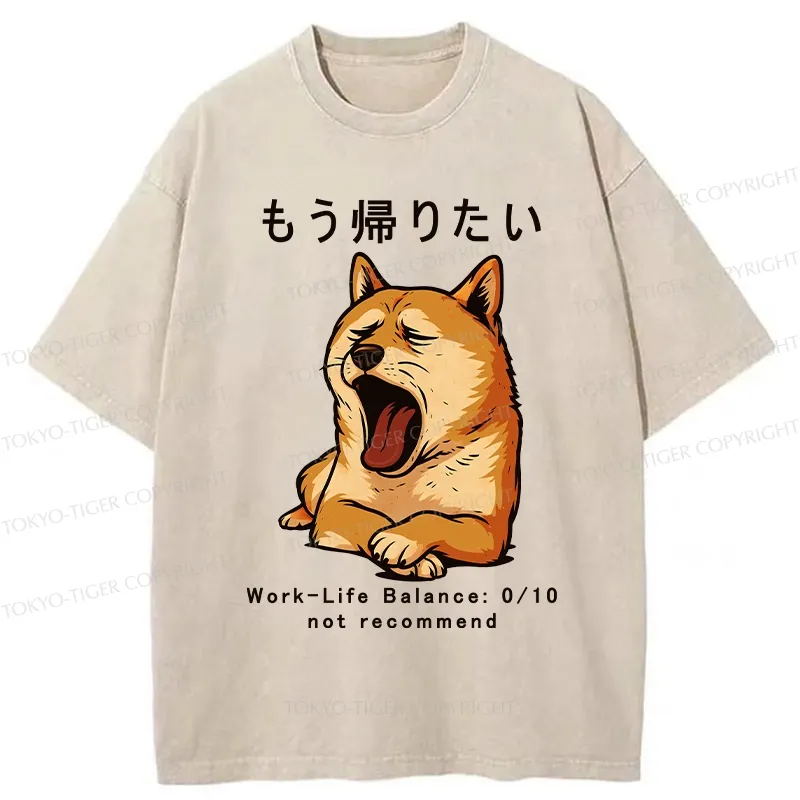 Tokyo-Tiger I Want To Go Home Now Washed T-Shirt