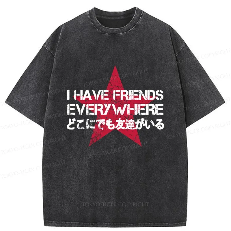 Tokyo-Tiger There Are Friends Everywhere Washed T-Shirt