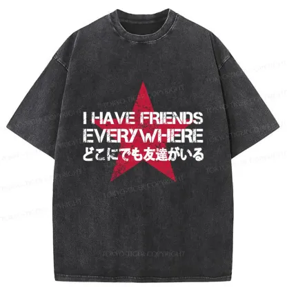 Tokyo-Tiger There Are Friends Everywhere Washed T-Shirt