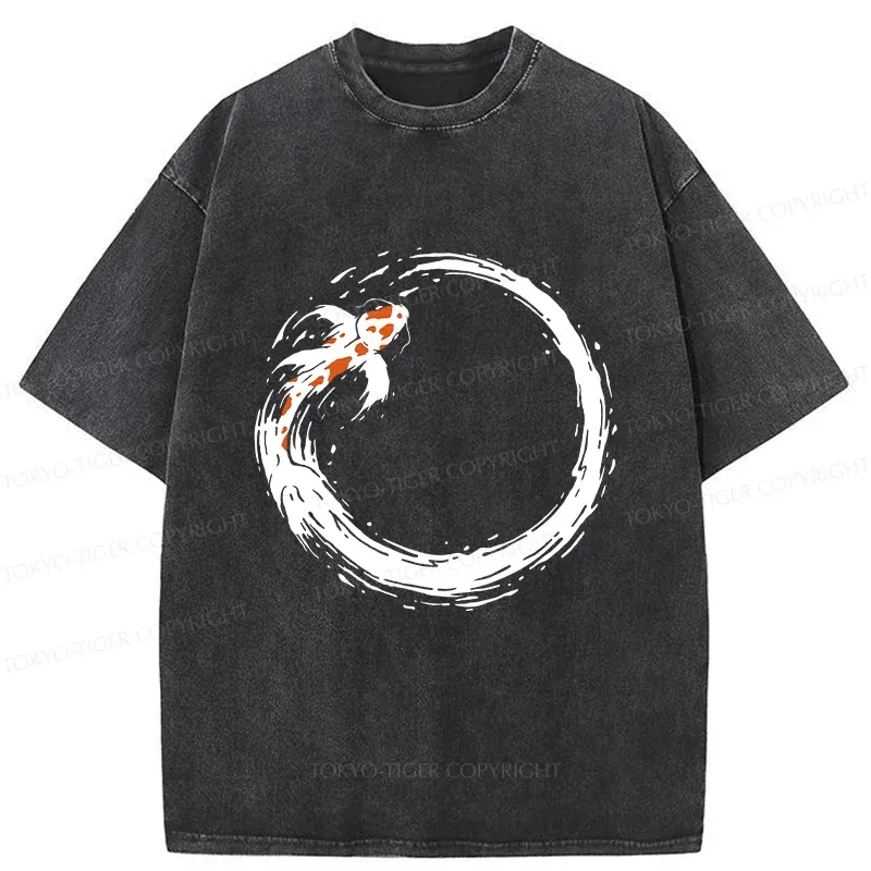 Tokyo-Tiger Ensō Koi Washed T-Shirt