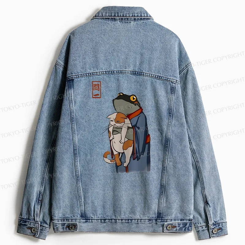 Tokyo-Tiger The Frog Holds The Cat Jean Jacket