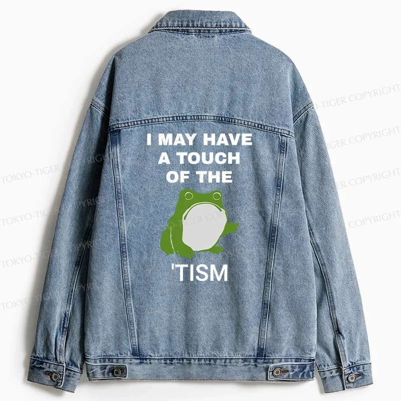 Tokyo-Tiger Funny Frog Flipping The Bird Jean Jacket