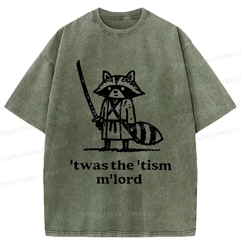 Tokyo-Tiger Focused Samurai Raccoon Washed T-Shirt