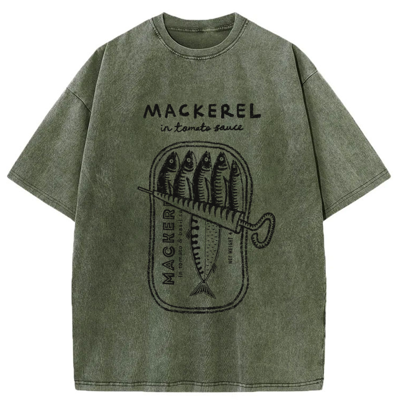 Tokyo-Tiger Mackerel In Tomato Sauce Washed T-Shirt