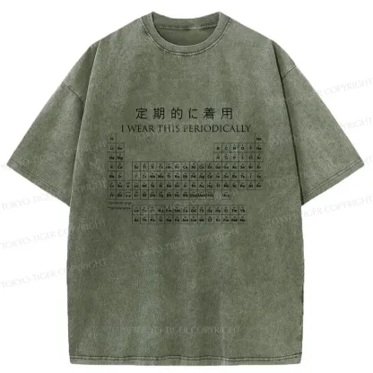 Tokyo-Tiger Interesting Periodic Table Washed T-Shirt
