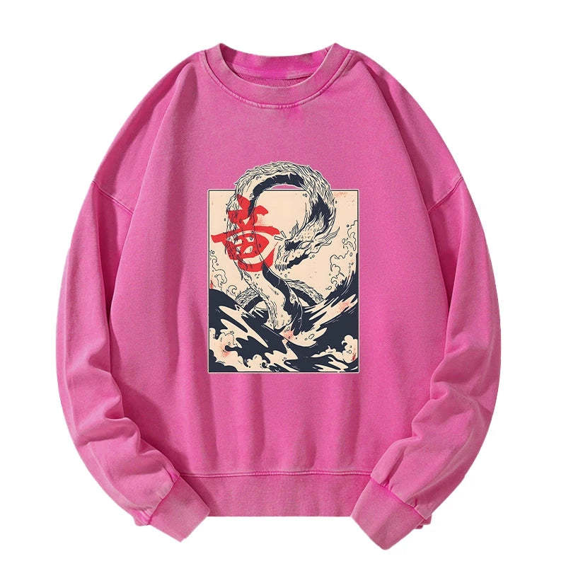 Tokyo-Tiger Sea Dragon Japanese Washed Sweatshirt