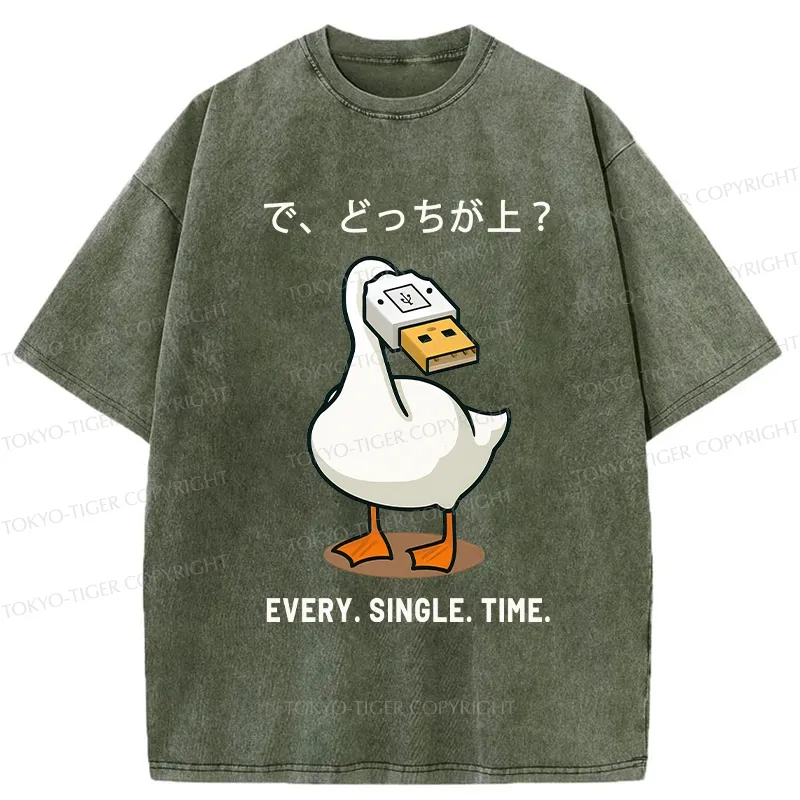 Tokyo-Tiger So Which One Is Better Washed T-Shirt