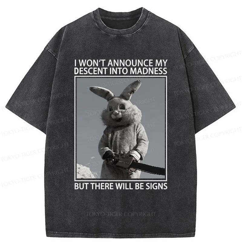 Tokyo-Tiger Rabbit Goes Into Madness Funny Washed T-Shirt