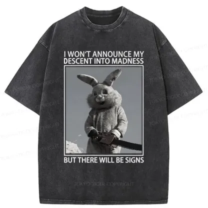 Tokyo-Tiger Rabbit Goes Into Madness Funny Washed T-Shirt