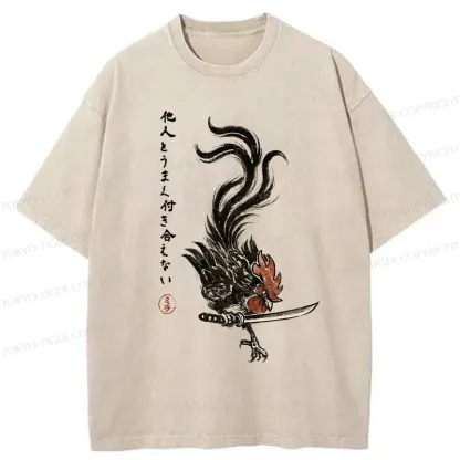 Tokyo-Tiger I Can't Get Along Well With Others Washed T-Shirt