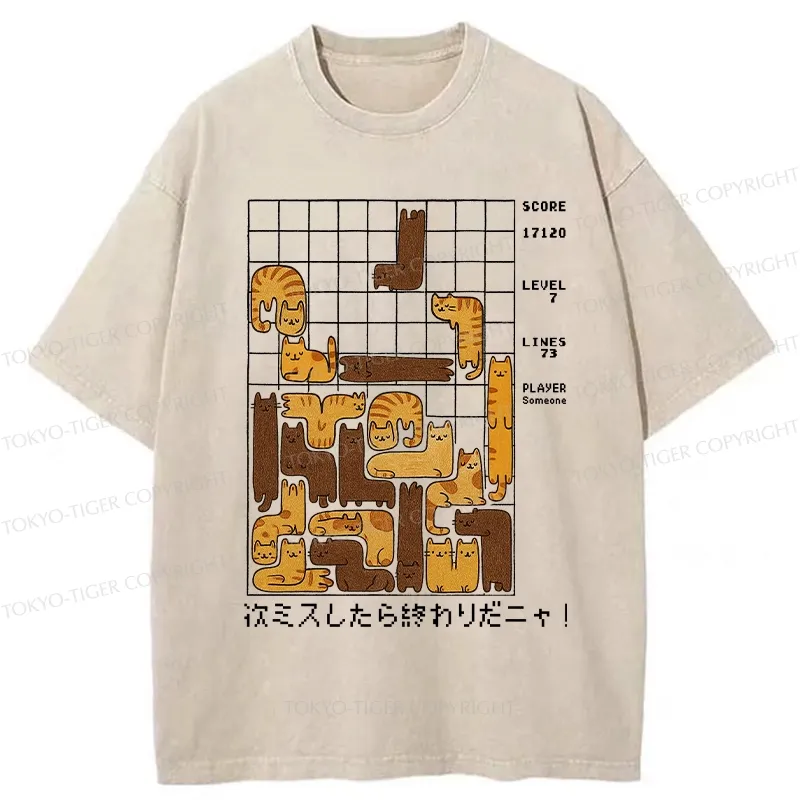 Tokyo-Tiger Funny Next Mistake Is The End Washed T-Shirt