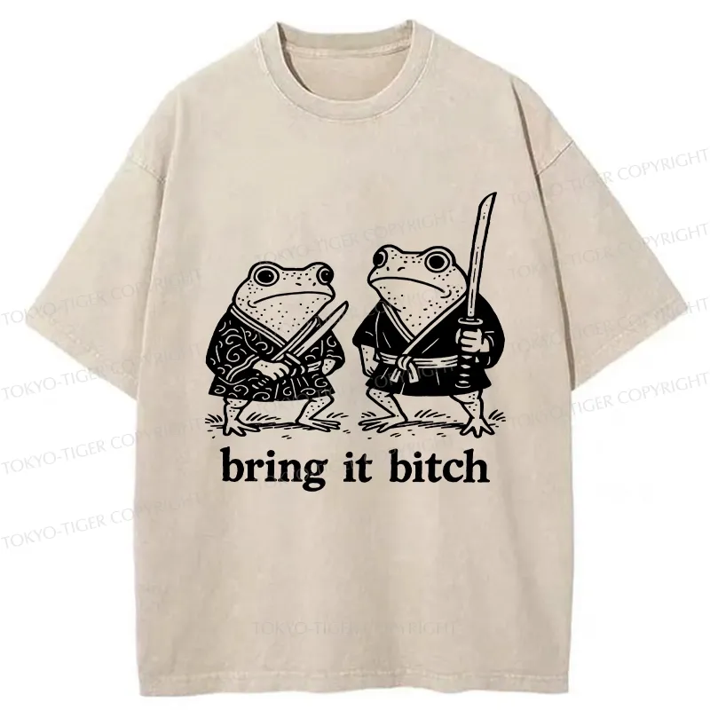 Tokyo-Tiger Bring It Samurai Frog Washed T-Shirt