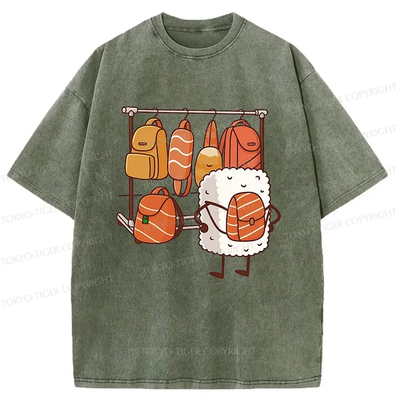 Tokyo-Tiger Sushi Is Selecting Backpacks Washed T-Shirt