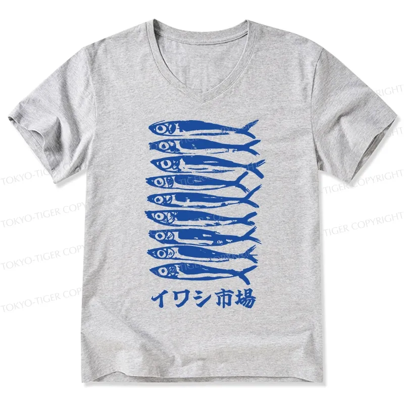 Tokyo-Tiger Sardine Market V-Neck Classic T-Shirt
