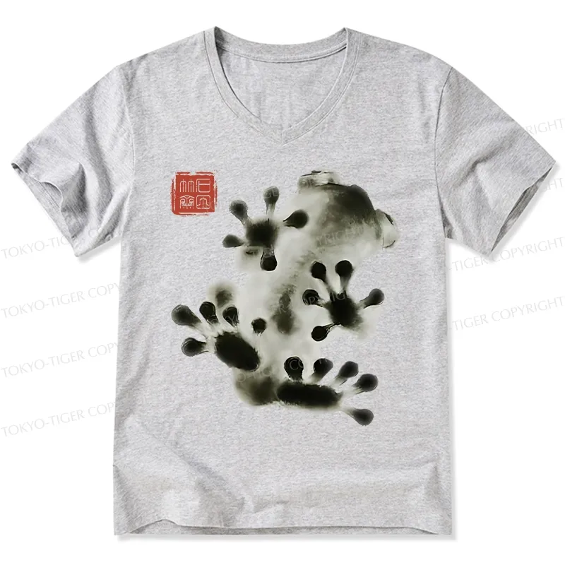 Tokyo-Tiger Ink Painting Frog V-Neck Classic T-Shirt