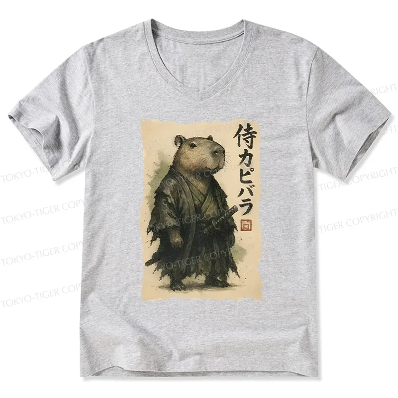 Tokyo-Tiger Capybara Samurai V-Neck Classic T-Shirt