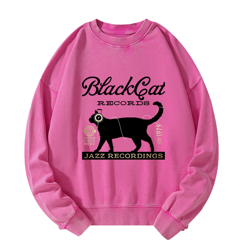 Tokyo-Tiger Black Cat Japan Washed Sweatshirt
