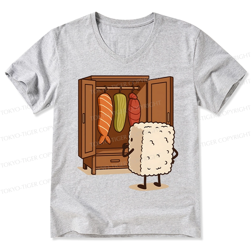Tokyo-Tiger Sushi Pick Out Clothes V-Neck Classic T-Shirt