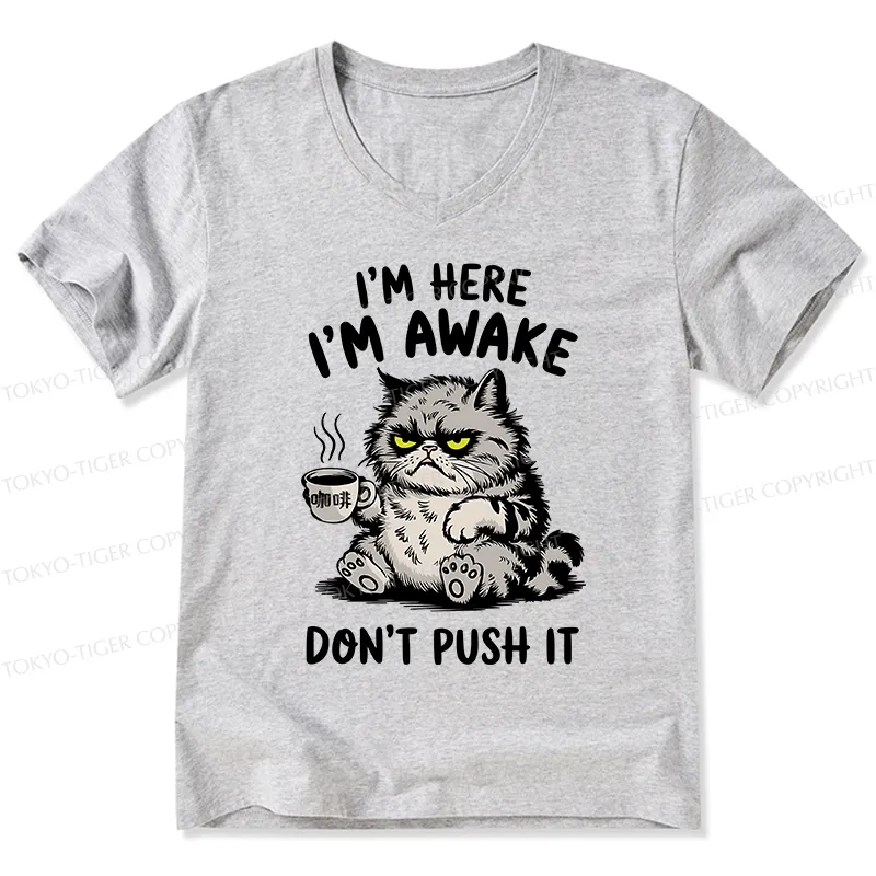 Tokyo-Tiger Tired Cat V-Neck Classic T-Shirt