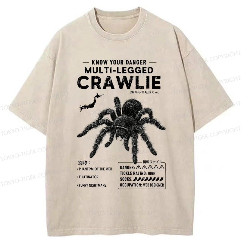 Tokyo-Tiger Scary Multi-Legged Crawlie Washed T-Shirt