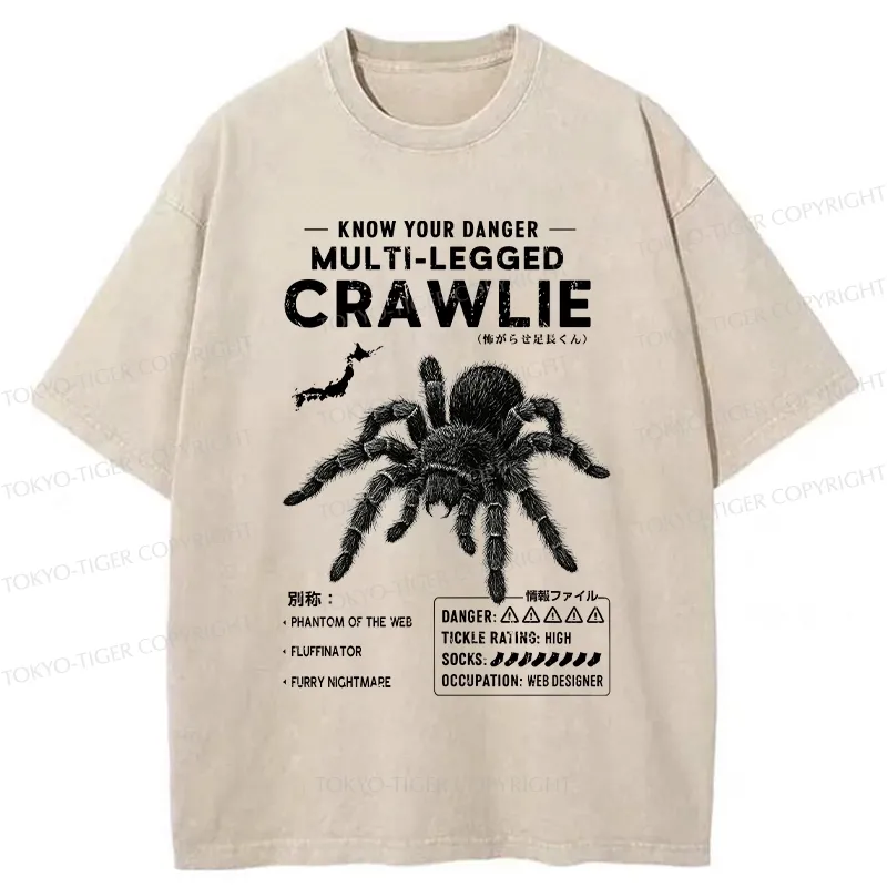 Tokyo-Tiger Scary Multi-Legged Crawlie Washed T-Shirt