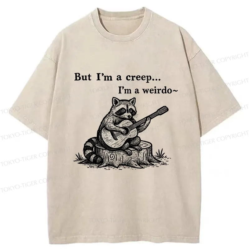 Tokyo-Tiger I'm A Weirdo Funny Washed T-Shirt