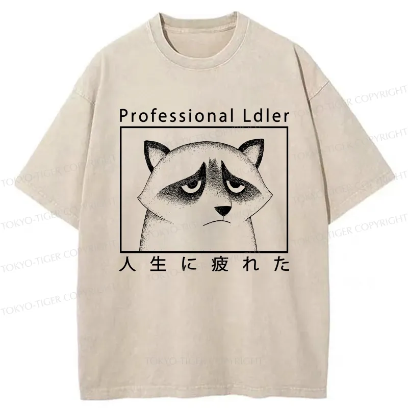 Tokyo-Tiger Professional Ldler Raccoon Washed T-Shirt