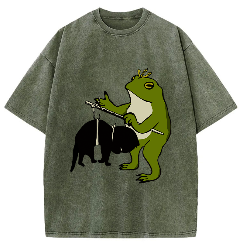 Tokyo-Tiger How Heavy Is This Cat Washed T-Shirt