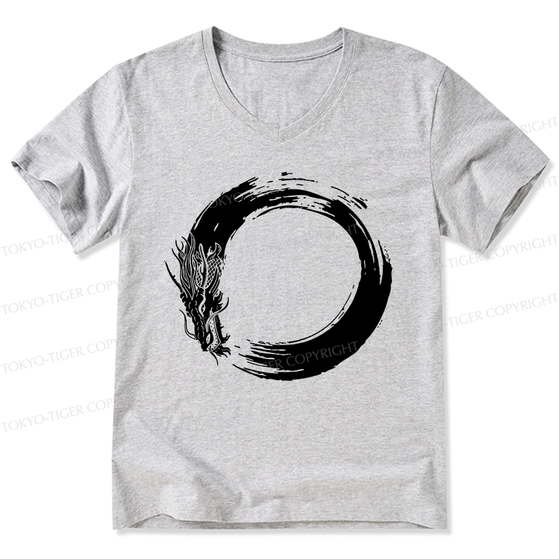 Tokyo-Tiger Dragon's Circle V-Neck Classic T-Shirt