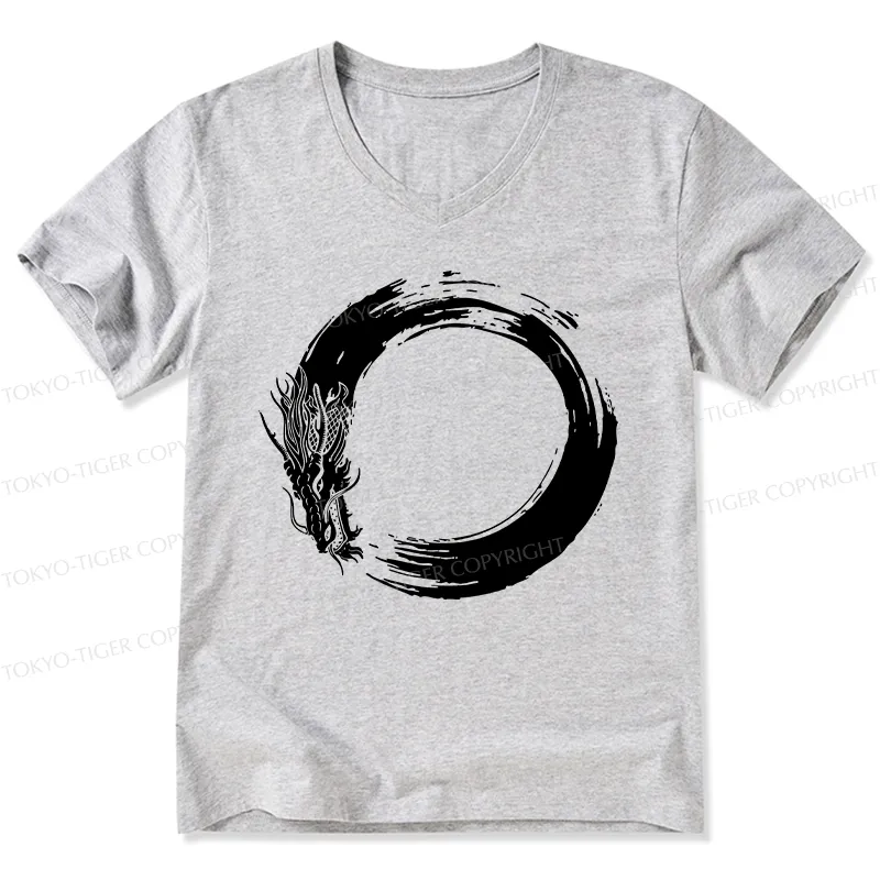 Tokyo-Tiger Dragon's Circle V-Neck Classic T-Shirt