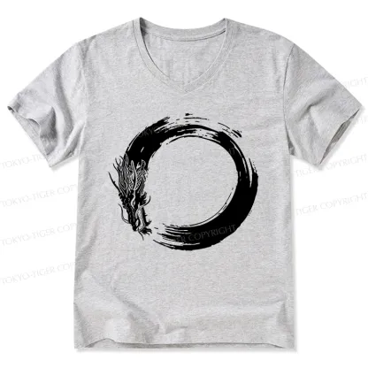 Tokyo-Tiger Dragon's Circle V-Neck Classic T-Shirt