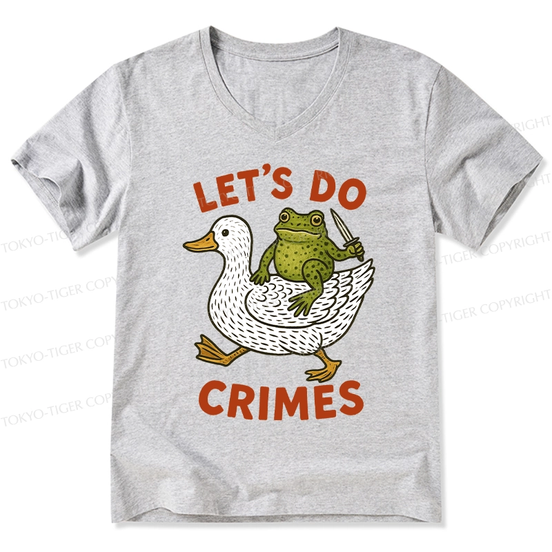 Tokyo-Tiger Frog Ready To Commit Crime V-Neck Classic T-Shirt