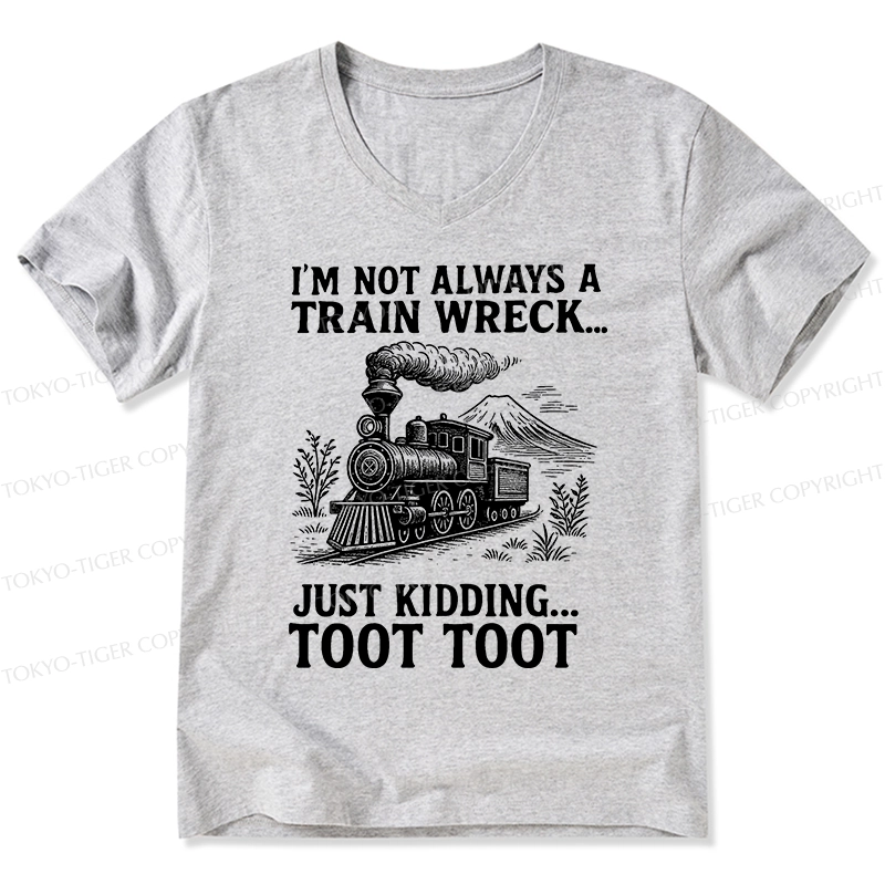 Tokyo-Tiger Funny Train Jokes V-Neck Classic T-Shirt