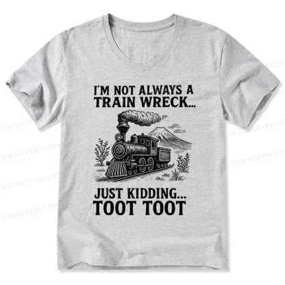 Tokyo-Tiger Funny Train Jokes V-Neck Classic T-Shirt
