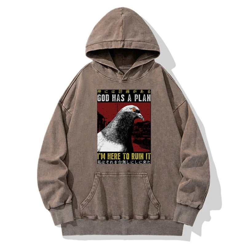 Tokyo-Tiger Pigeons That Want To Break The Plan Washed Hoodie