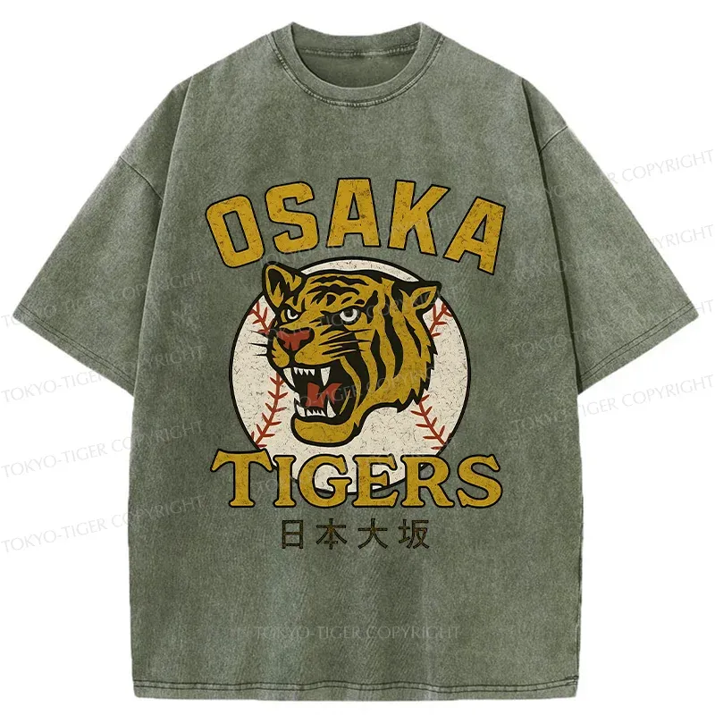 Tokyo-Tiger Funny Osaka Tigers Washed T-Shirt
