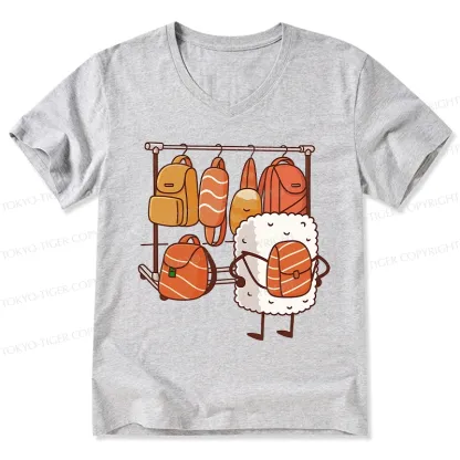 Tokyo-Tiger Sushi Is Selecting Backpacks V-Neck Classic T-Shirt