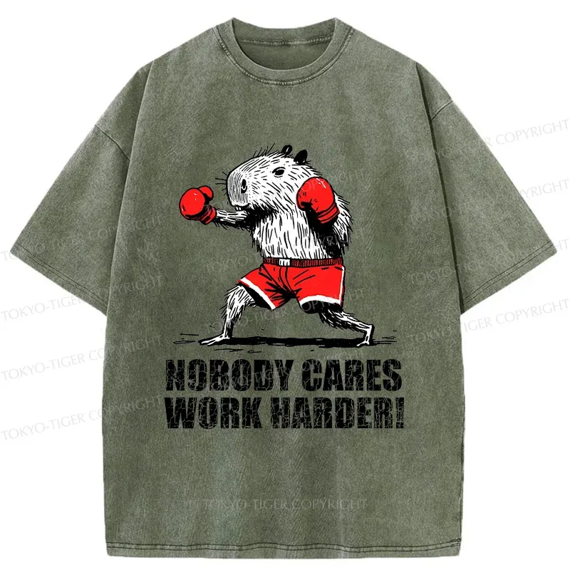 Tokyo-Tiger Capybara Fitness Washed T-Shirt