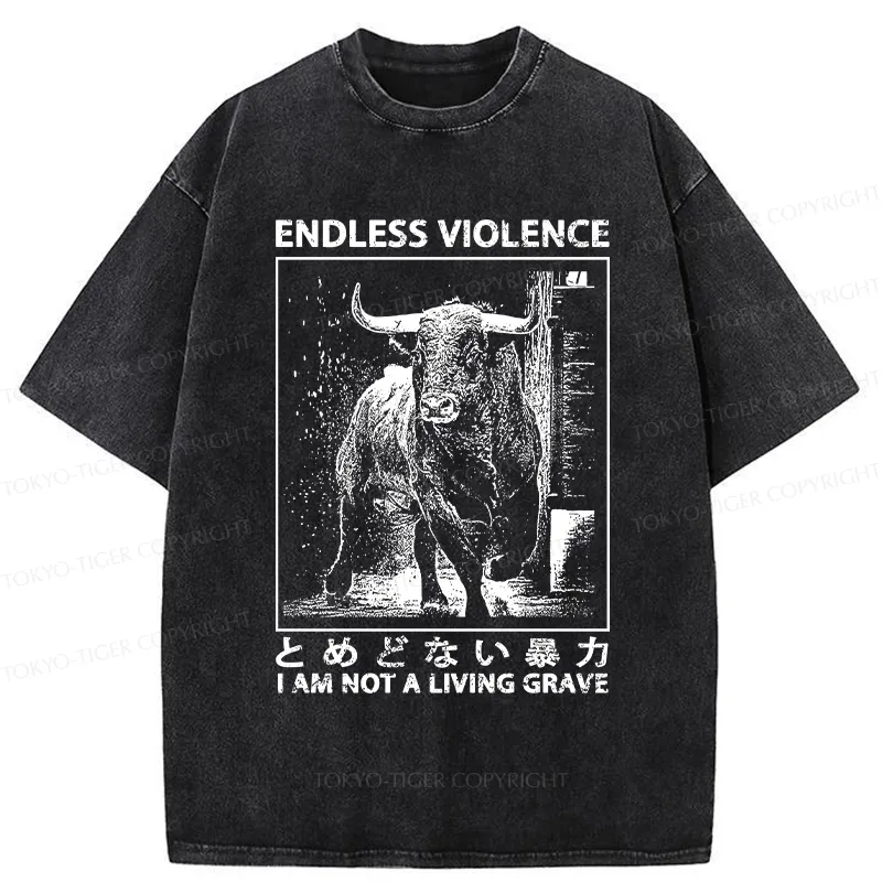Tokyo-Tiger I Am Not A Living Grave Washed T-Shirt